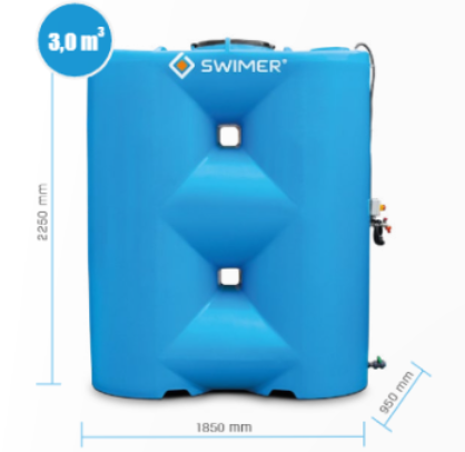 Zbiornik do wody deszczowej SWIMER SLIM 3000 litrów