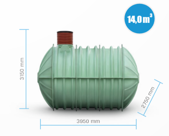 Podziemny zbiornik do wody deszczowej SWIMER 14000 litrów